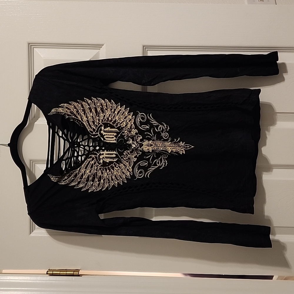Affliction Nicolette Braided Long Sleeve Tee